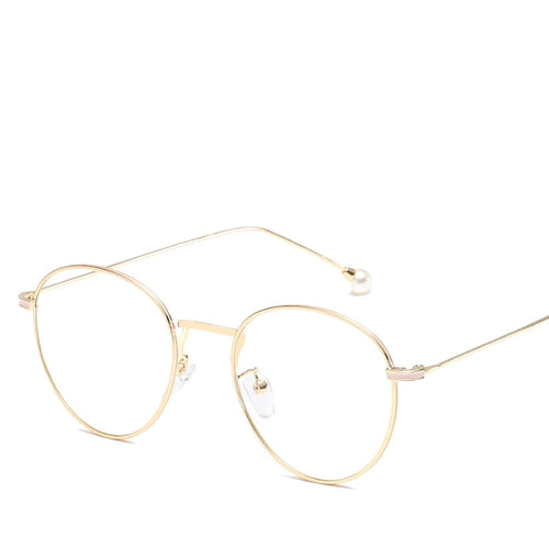 New Women Oval Pearl Eyeglasses