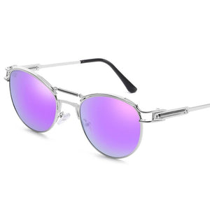 Women Men Summer New Fashion Oval Steampunk Sunglasses