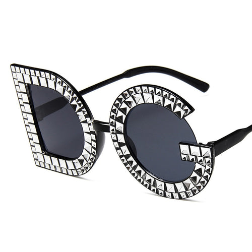 Diamond Round Oversized Sunglasses
