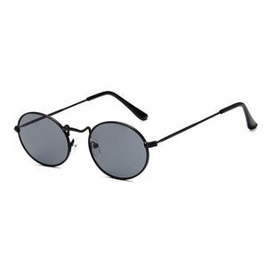 Fashion black small oval sunglasses