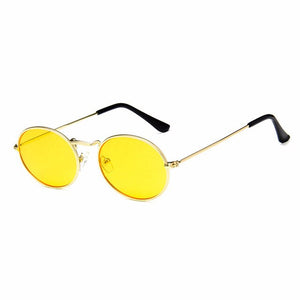 Fashion black small oval sunglasses